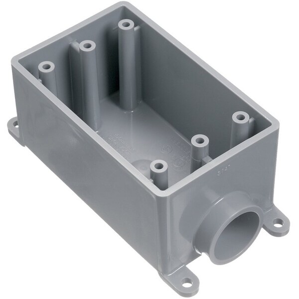 Carlon Switch Box, 1 Gang, 1 Outlet, PVC, Gray E980EFNCTN Zoro